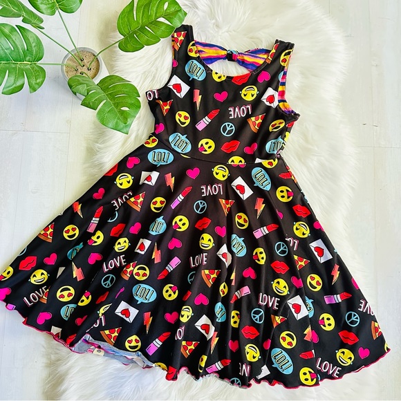 Reversible Fit And Flare Emoji Dress, 12 - Picture 1 of 11